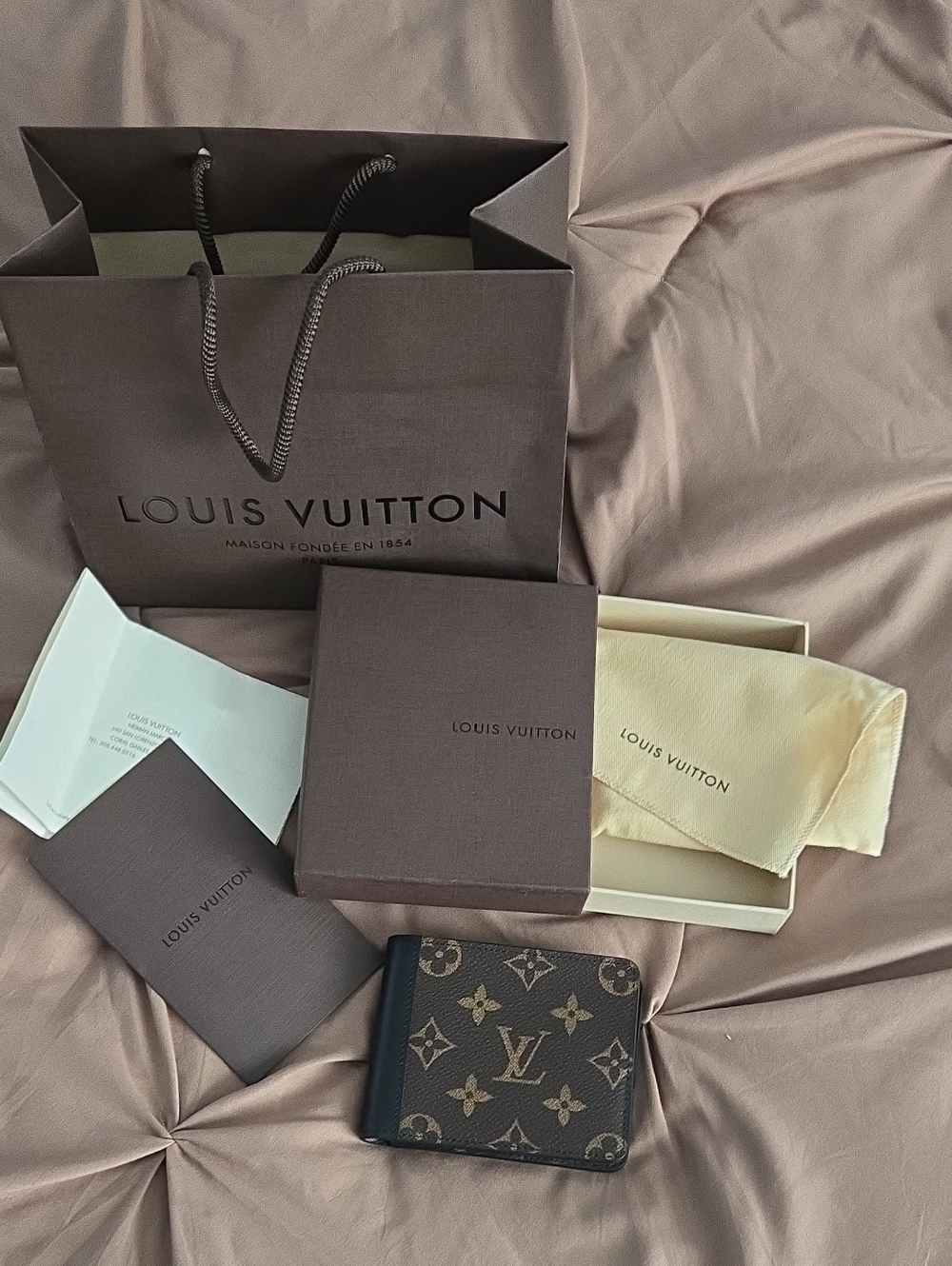 Louis Vuitton Monogram Bifold Wallet in Brown and Black